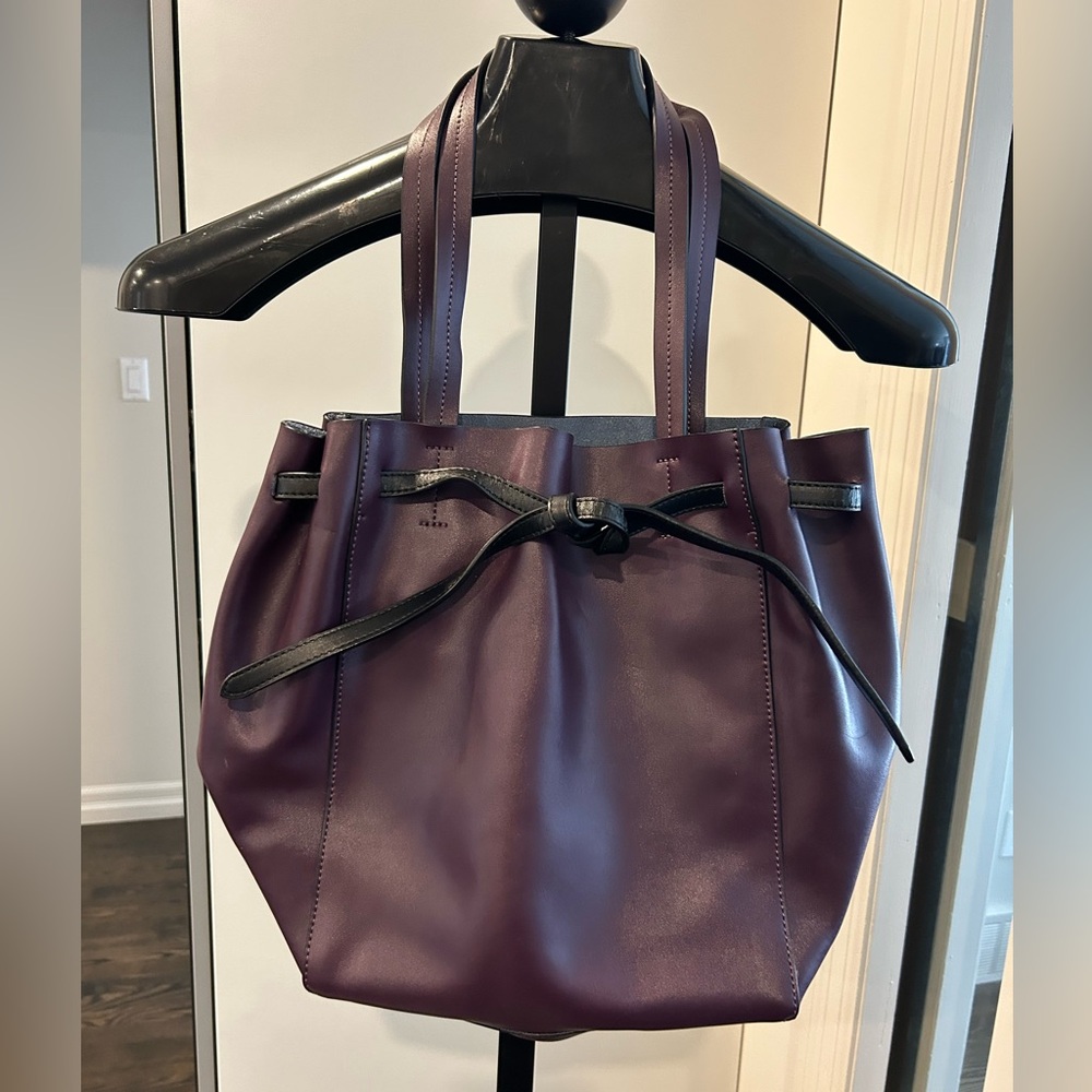 KGB Black Label Wine Coloured Leather Purse with Black Trim